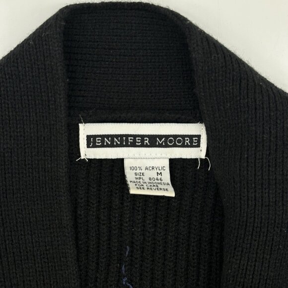 Jennifer Moore Size Medium Vintage Christmas Sequin Bead Black Cardigan Sweater - Picture 4 of 8
